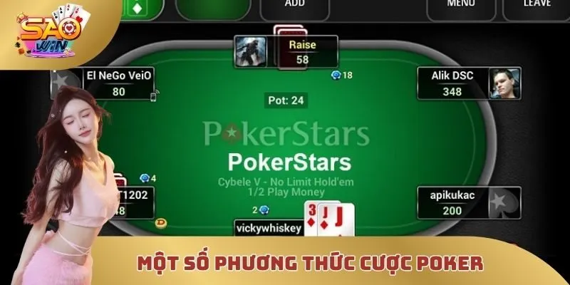 Một số phương thức cược Poker online tại SAOWIN